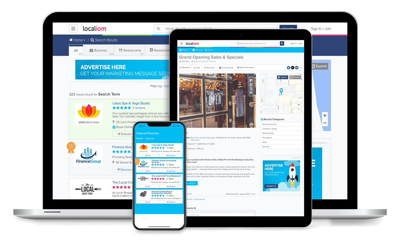 Isle of Man Native Advertising and Local Listing Enhancements